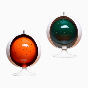 Lámparas de mesa Eyeball Eclisse de JJM Hoogervorst para Anvia, años 60. Juego de 2