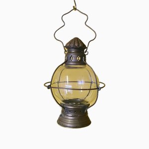 Copper Ship Lantern for Candle, 1900s