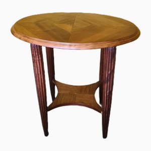 French Art Deco Oval Mahogany Side Table, 1930s
