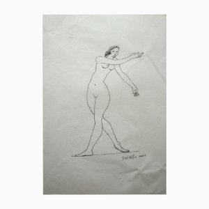 Giuseppe Del Debbio, Desnudo, Dibujo a tinta sobre papel, 2001