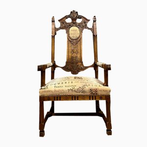 Renaissance Style Office Armchair in Carved Wood, 1850s