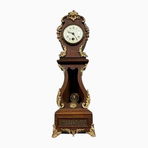 Petite Horloge Représentant un Régulateur de Sol en Bois et Bronze Doré, 1880
