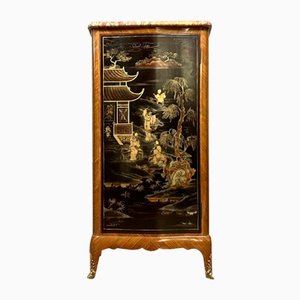Cabinet in Marquetry and Chinese Lacquer from Maison Pierrefeu, 1900s
