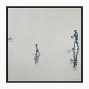 Joanna Woyda, En el agua (la playa), 2022, Acrílico sobre lienzo