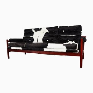 Mid-Century Sofa Guama in Black and White Cowhide by Gonzalo Cordoba for Dujo, 1954