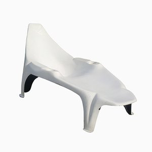 Chaise Longue Mid-Century Moderne Blanche