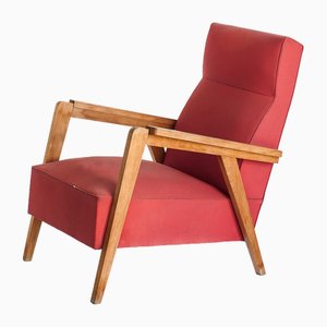 Vintage Armchair in Beech Wood and Eskay Upholstery, France, 1960s