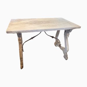 Italian Bleached Walnut Fratino Table with Single Board Top