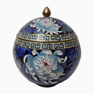 Large 20th Century Chinese Cloisonné Candy Jar, 1980s