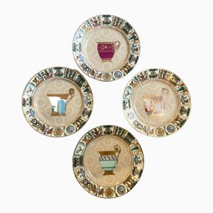 Platos italianos de porcelana de Gucci, años 80. Juego de 4