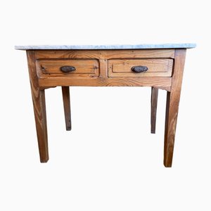 Butchers French Table with Marble