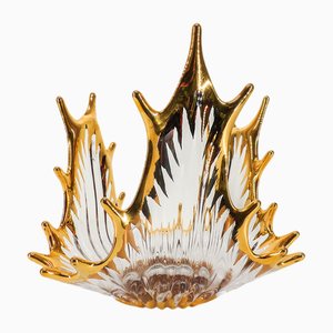 Bayel Crystal and Gilding Splash Bowl from Cristallerie Royale De Champagne, 1950s