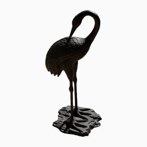 Curved Cast Iron Heron, 1970s