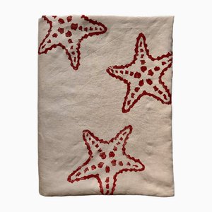 Estrela Do Mar - Pure Linen Tablecloth Printed with Terracotta Star Fish in a Star-Shaped Pattern