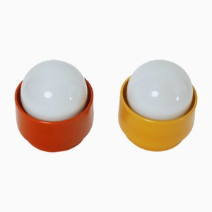 Yellow & Orange Wall Lights attributed to Traudl Brunnquell 4020, 1977, Set of 2