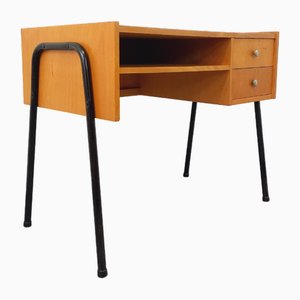 Moderner Vintage Schreibtisch aus Holz, Melamin und schwarzem Metall, 1960er