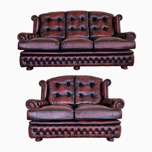 Chesterfield Suzanne Sofas in Genuine Leather, 1970, Set of 2