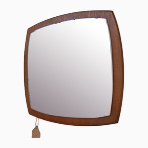 Specchio quadrato in teak, anni '60