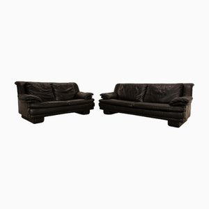 Leather Sofa Set from Natuzzi, Set of 2