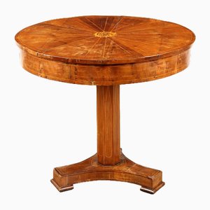 Antique Charles X Coffee Table in Mahogany & Maple, Italy, 19th Century