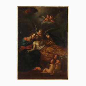 Italienischer Künstler, Religiöses Thema, Öl auf Leinwand, 18. Jh., gerahmt