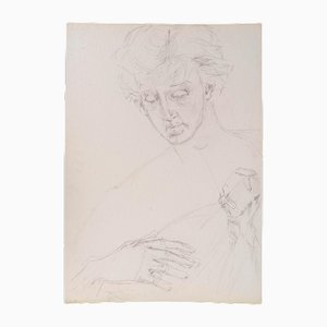 Hombre con Balalaika, siglo XX, Dibujo sobre papel