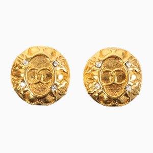 Round CC Mark Rhinestone Earring from Chanel, Set of 2