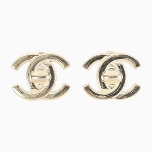 Silberne Turn-Lock Ohrringe von Chanel, 1997, 2 . Set