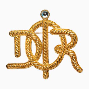 Insignia Gold Plated Brooch by Christian Dior
