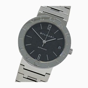 Date Automatic Stainless Steel Auto Silver Black Watch from Bvlgari