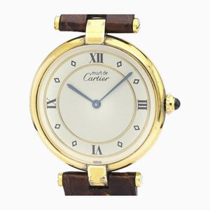 Reloj unisex de cuarzo bañado en oro Must Vendome de Cartier