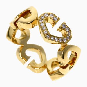 Yellow Gold C Heart Diamond Ring from Cartier