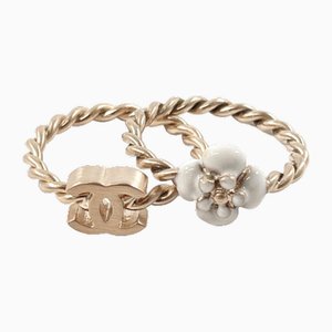 Camellia Coco Mark Rings in Metal & Gold from Chanel