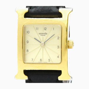 Gold-Plated Leather & Quartz Ladies Watch from Hermes