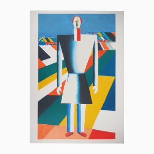 After Kasimir Malevich, Man in the Fields, Lithograph