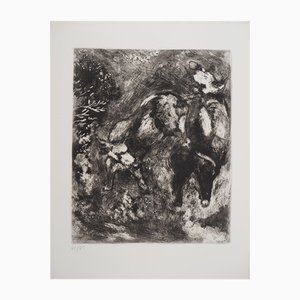 Marc Chagall, Due tori e una rana, incisione originale