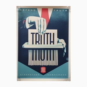 Shepard Fairey (Obey), Defend Truth (Großformat), Siebdruck