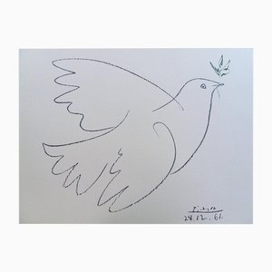 Nach Pablo Picasso, Die blaue Taube, Lithographie