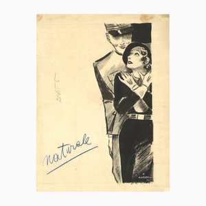 René Gruau, Naturale (Marlène Dietrich), Indian Ink Illustration