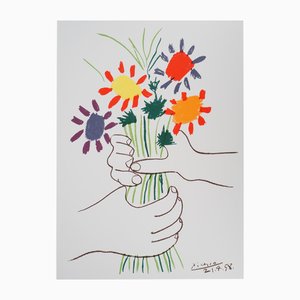 Pablo Picasso, Der Blumenstrauß des Friedens, Lithographie