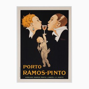 Póster publicitario de alcohol francés Porto Ramos de Rene Vincent, 1920