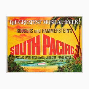 Affiche de Film South Pacific Quad par Tom Chantrell, Royaume-Uni, 1960s