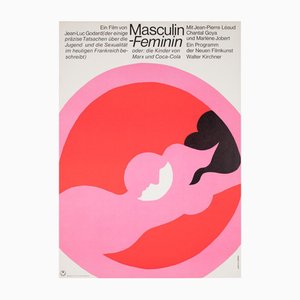 Masculin Feminine German A1 Film Poster by Hans Hillmann, 1966