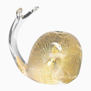 Whale Sculpture in Murano Glass with Gold Dust by A. Seguso, Italy, 1960s