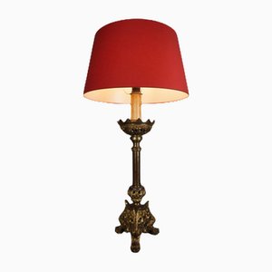 Large Gold-Colored Table Lamp
