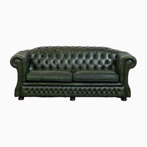English Leather Chesterfield 2-Seater Sofa