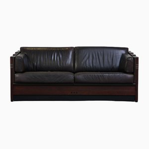 Art Deco Leather 2-Seater Sofa