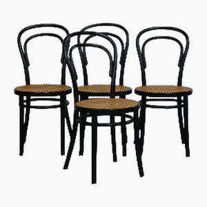 Vintage Bentwood Bistro Chairs from Thonet, Set of 4