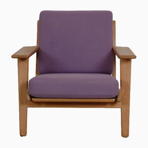 Ge-290 Lounge Chair in Purple Fabric by Hans Wegner, 1990s