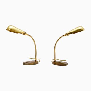 Vintage Brass Desk or Table Lamps, 1960s, Set of 2